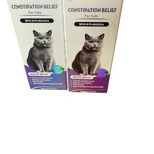 Constipation Relief for Cats with Probiotics Lot of 2